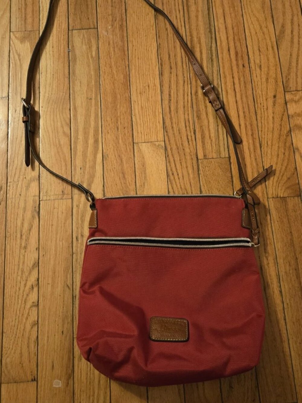 G.H. Bass Women's Red Nylon Shoulder Bag Crossbody Travel Purse